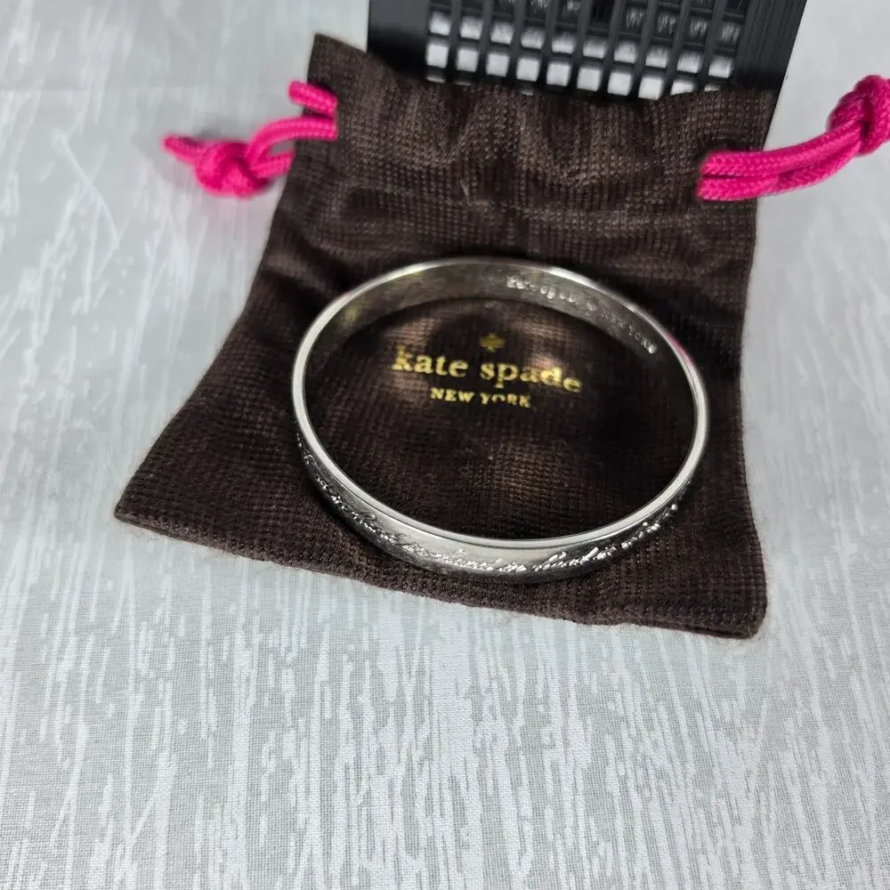 Kate Spade Womens Bangle Bracelet Silver Strength in Numbers - Picture 2 of 6